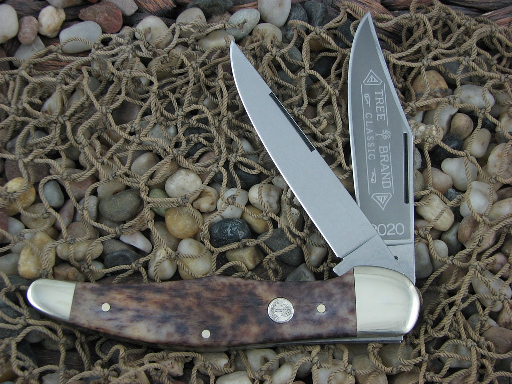 Boker Cutlery  Brown Appaloosa Bone Folding Hunter with Carbon steel 2020 112020BK