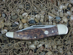 Boker Cutlery German Brown Appaloosa Bone Folding Hunter with Carbon steel Model 2020 112020BK