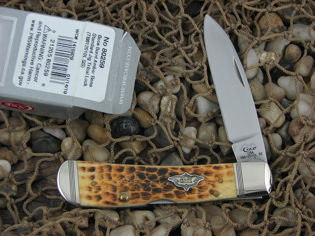 Case XX Cutlery 2019 Burnt Amber Bone Tribal Lock with TruSharp steel 612010L 80259