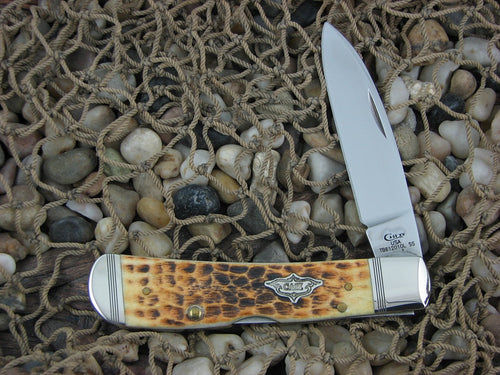 Case XX Cutlery 2019 Burnt Amber Bone Tribal Lock with TruSharp steel 612010L 80259