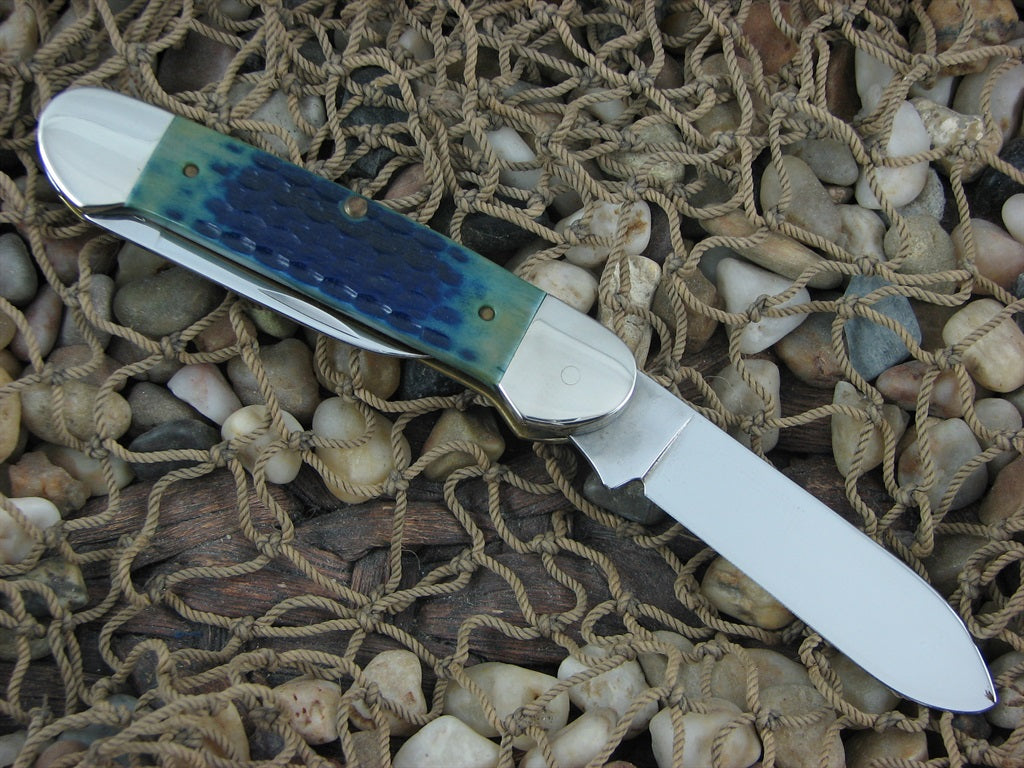 Case Cutlery 1989/1990 Transition Blue Jigged Bone Canoe with TruSharp steel 62131