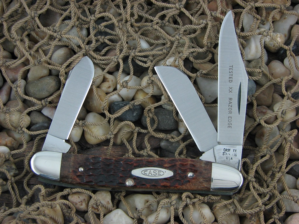 Case Cutlery 1979 Brown Jigged Bone Stockman with TruSharp steel 6347 