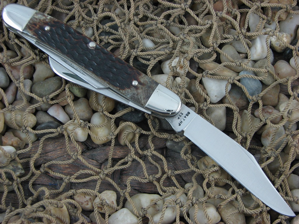 Case Cutlery 1979 Brown Jigged Bone Stockman with TruSharp steel 6347