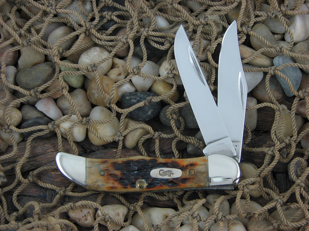 Case Cutlery 2000 Autumn Peachseed Bone Pocket Hunter with TruSharp steel 62165 