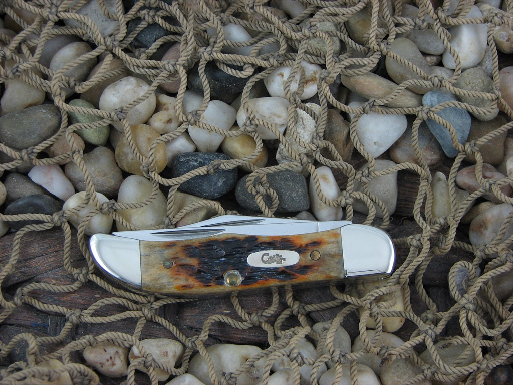 Case Cutlery 2000 Autumn Peachseed Bone Pocket Hunter with TruSharp steel 62165