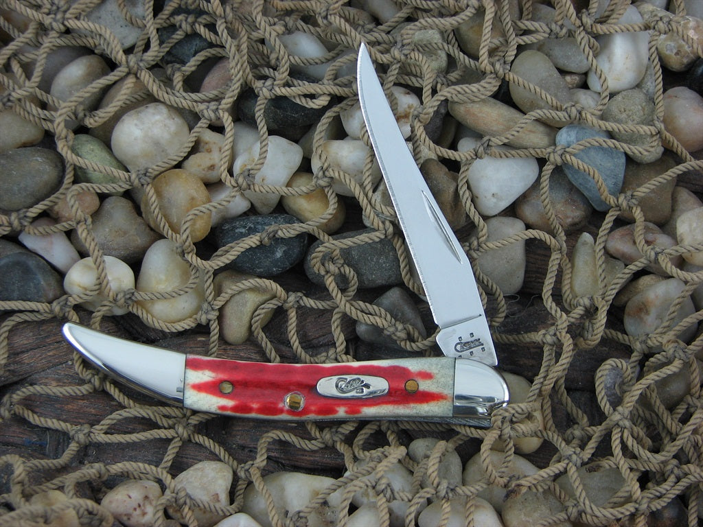 Case Cutlery 2005 Pocket Red Bone Tiny Toothpick with TruSharp steel 610096 