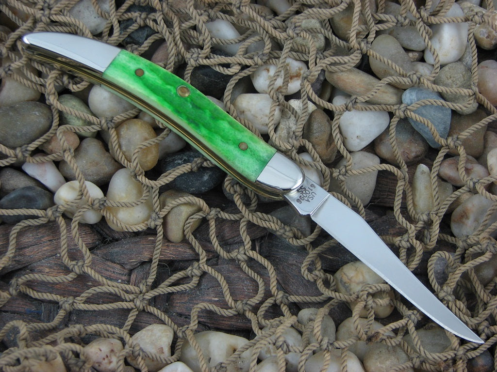 Case Cutlery 2005 John Deere Green Bone Tiny Toothpick with TruSharp steel 610096