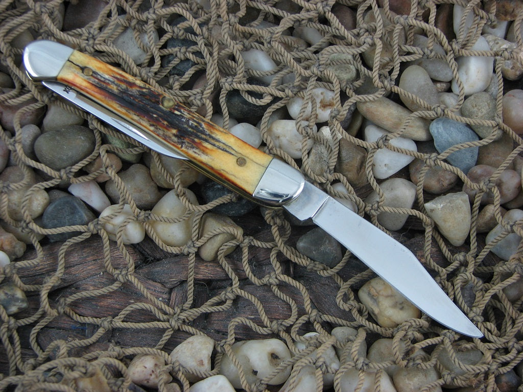 Case Cutlery 1996 Burnt Stag Small Copperhead with TruSharp steel 52109x NM