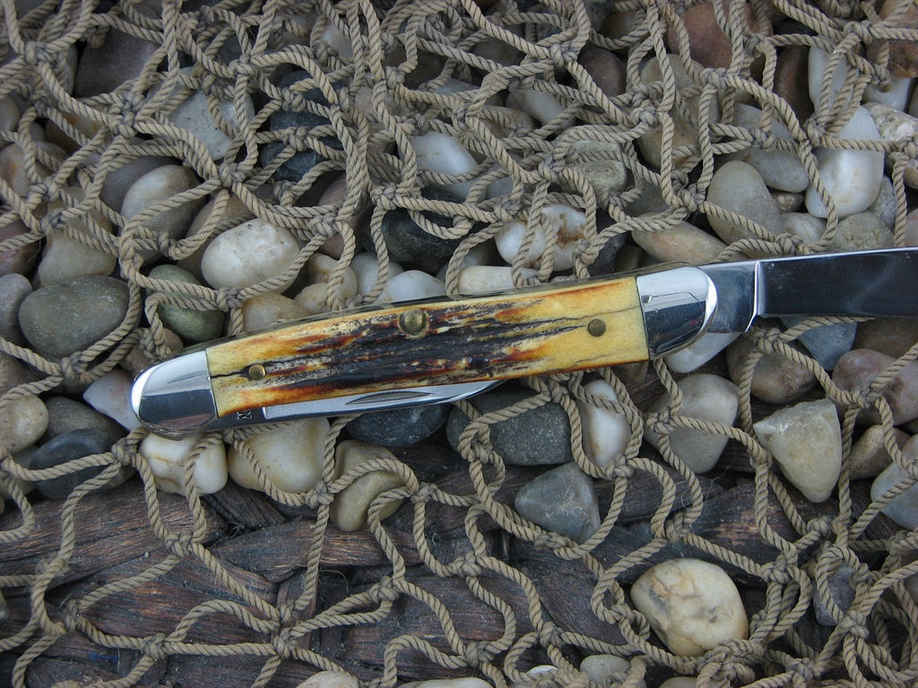 Case Cutlery 1996 Burnt Stag Small Copperhead with TruSharp steel 52109x NM