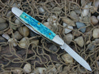 Case Cutlery 2004 Caribbean Blue Bone Eisenhower with TruSharp steel 06263