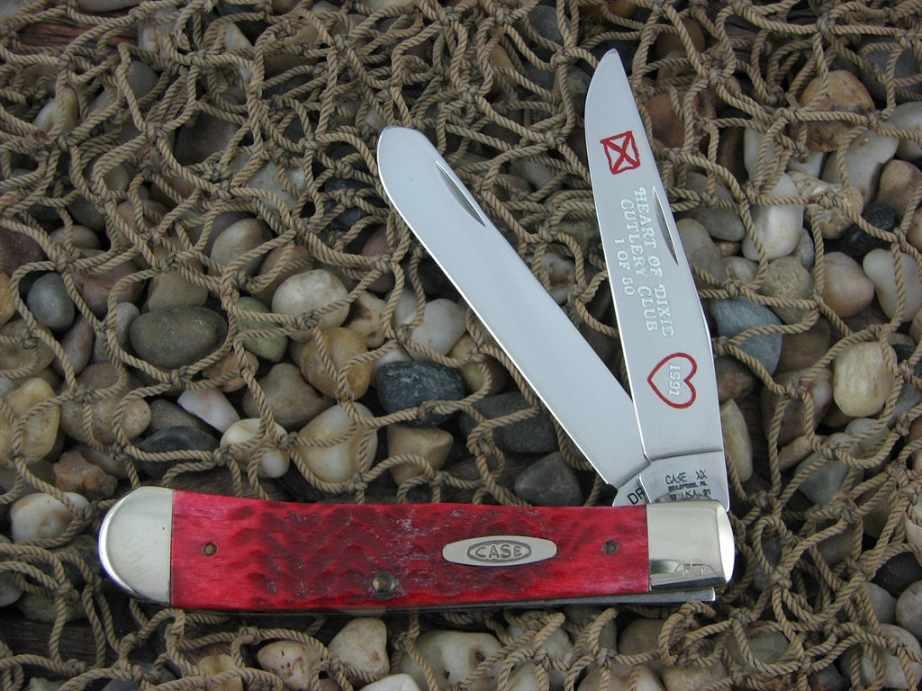 Case Cutlery 1991 Dark Red Bone Trapper with TruSharp steel 6254 