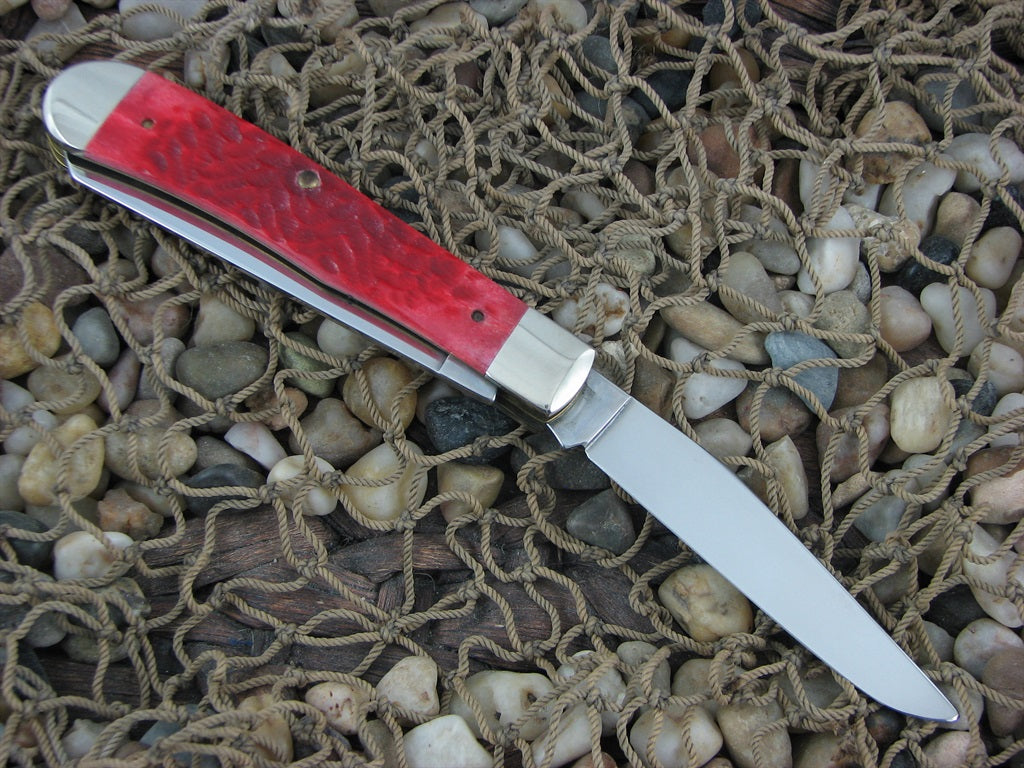 Case Cutlery 1991 Heart of Dixie Dark Red Bone Trapper with TruSharp steel 6254