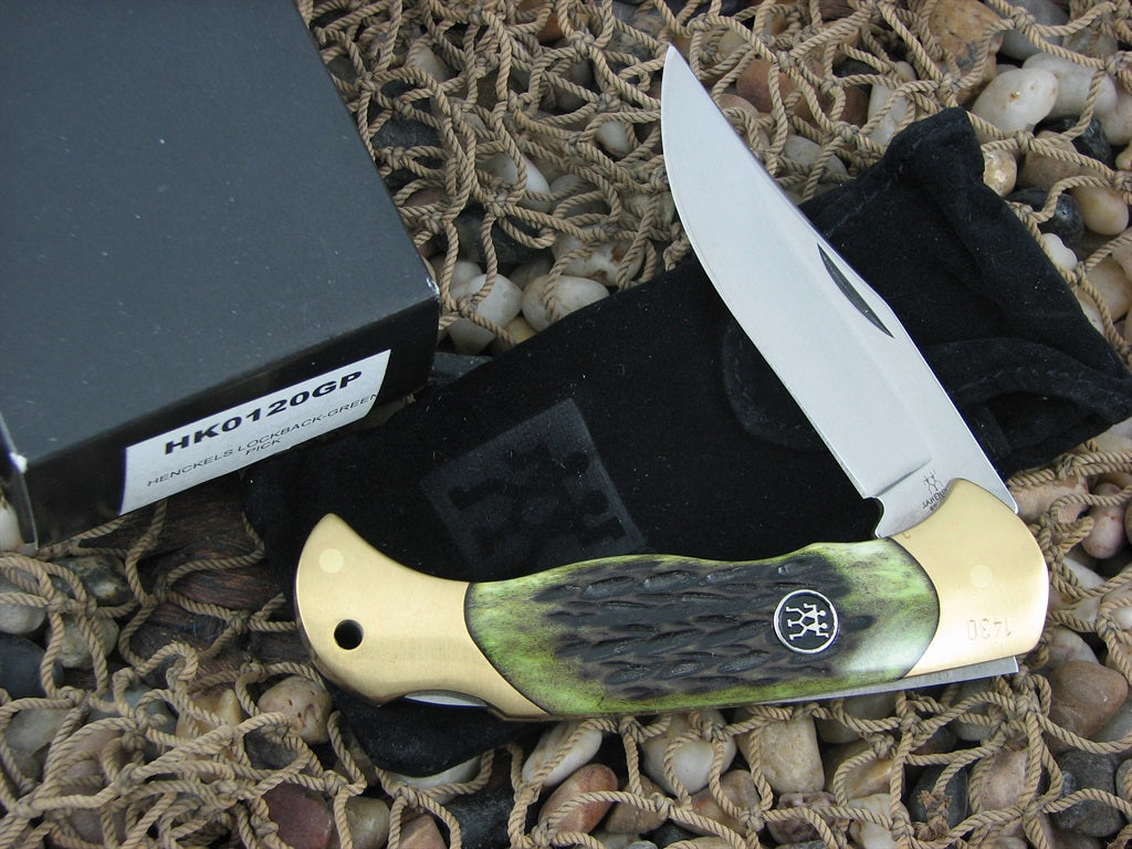 Henckels Cutlery  Green Pick Bone Lockback with Stainless steel Model 120 HK0120GP
