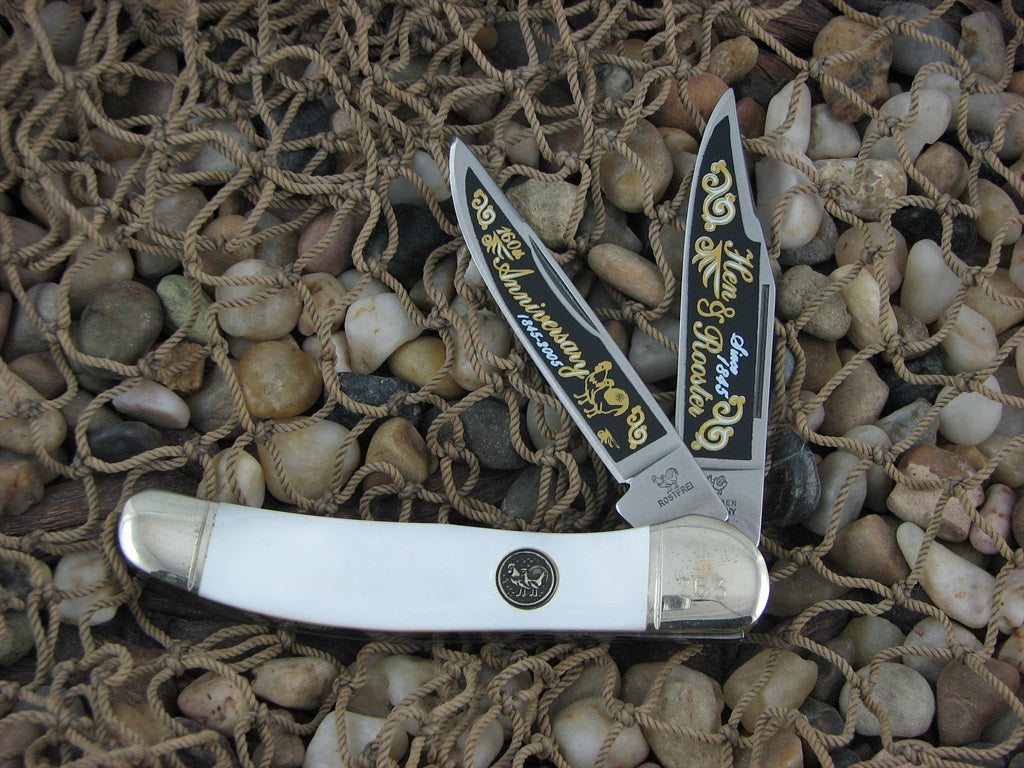 Hen & Rooster Cutlery 2005 Genuine Pearl Copperhead with Stainless steel Model 212MOP160