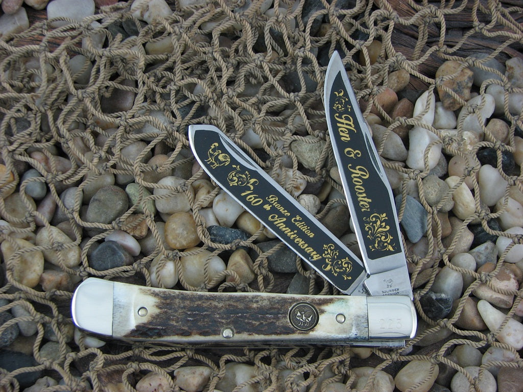 Hen & Rooster Cutlery 2005 Deer Stag Trapper with Stainless steel Model 312DS