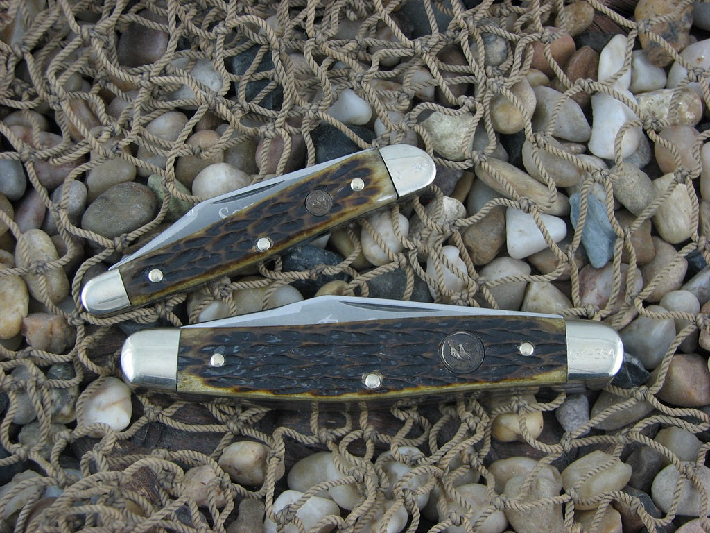 Hen & Rooster Cutlery  Green Jigged Father and Son Set HRFS1