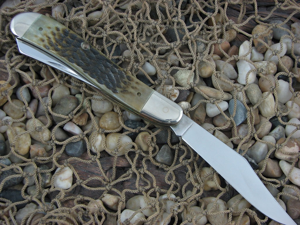 Case Cutlery 1989 Lou Gehrig Green Jigged Bone Dogleg Trapper with TruSharp steel G6240
