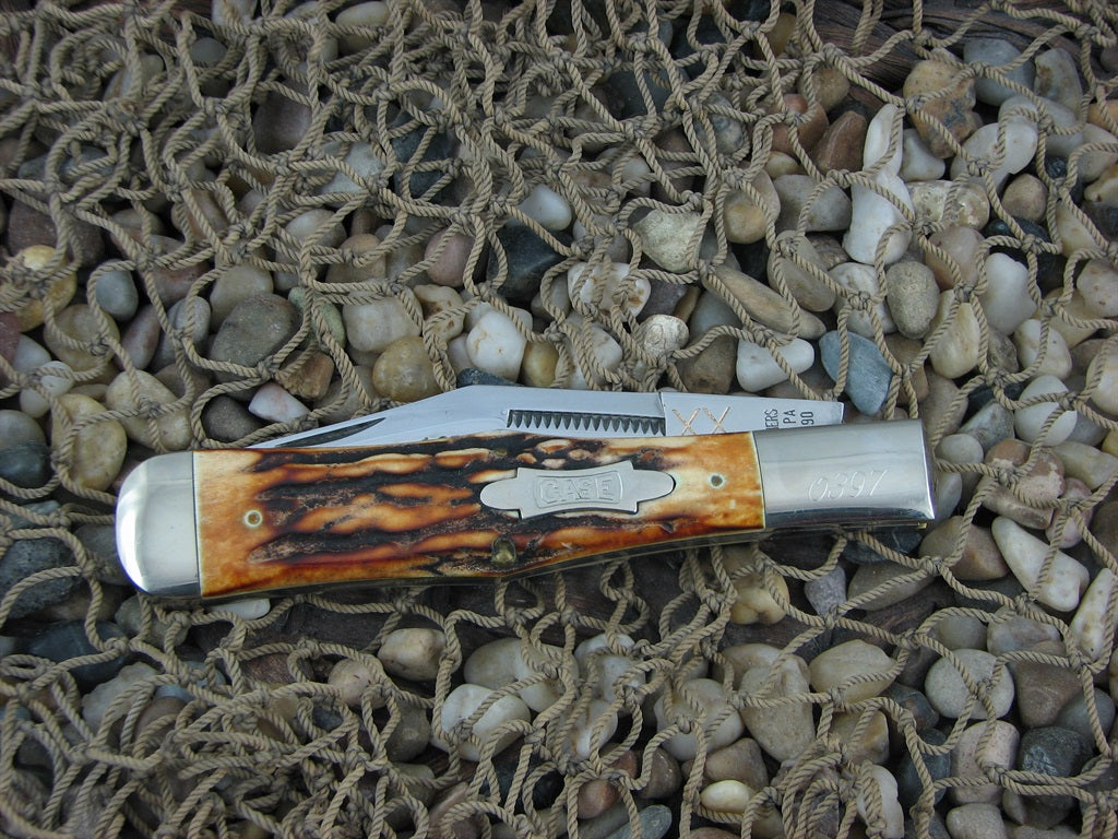 Case Classics 1990 Burnt Stag Large Coke Bottle with Carbon steel 51050SAB #397
