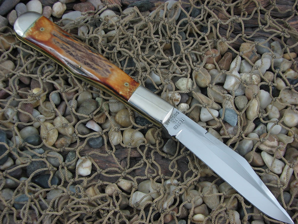Case Classics 1990 Burnt Stag Large Coke Bottle with Carbon steel 51050SAB #364