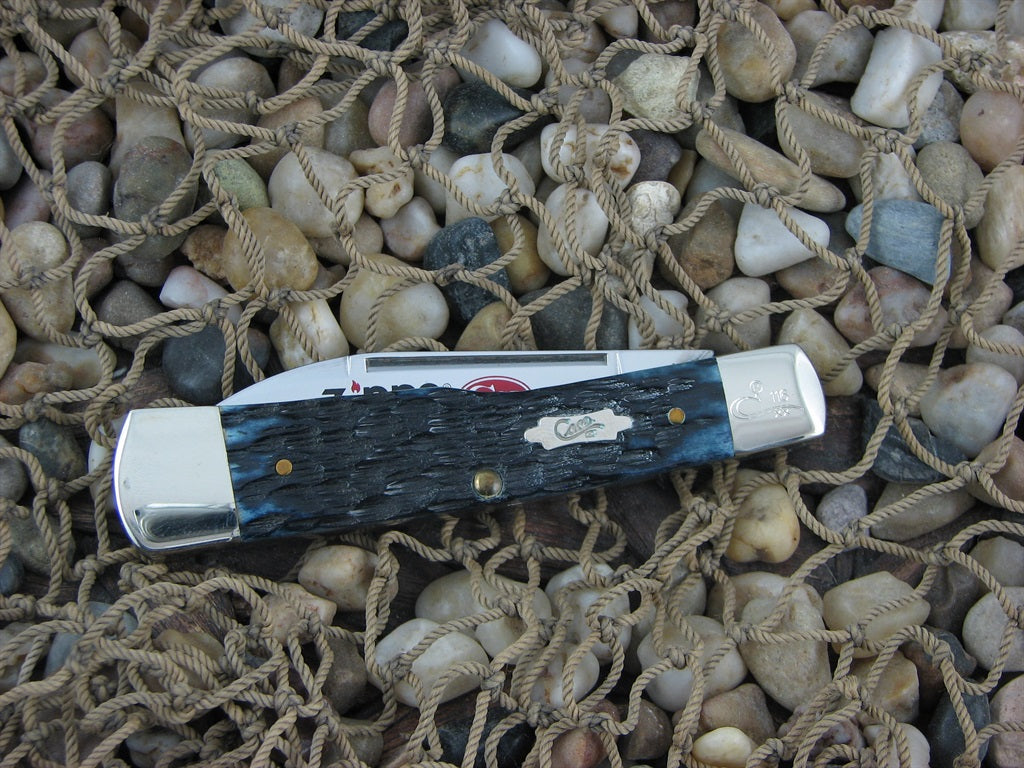 Case Cutlery 2004 Ocean Blue Bone Large Gunstock with TruSharp steel 52130 SMS04
