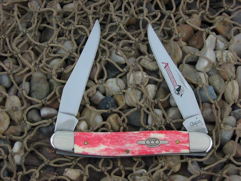 Case XX 2007 Red Appaloosa Bone Muskrat with TruSharp steel 08173