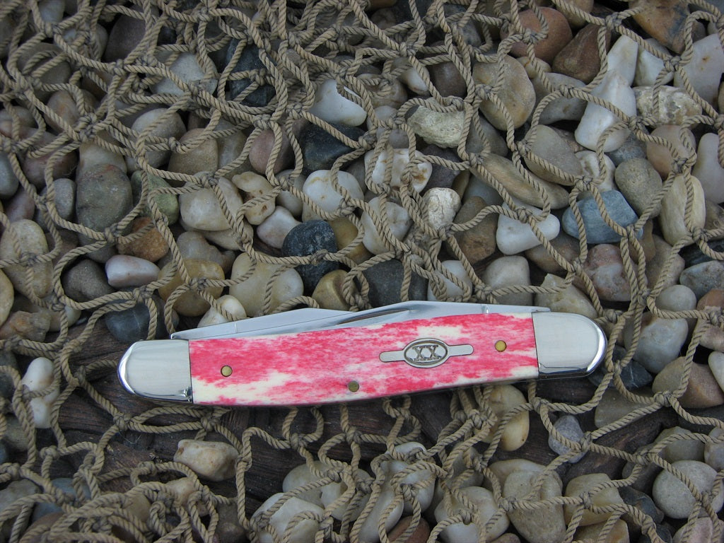 Case XX 2007 Red Appaloosa Bone Muskrat with TruSharp steel 08173