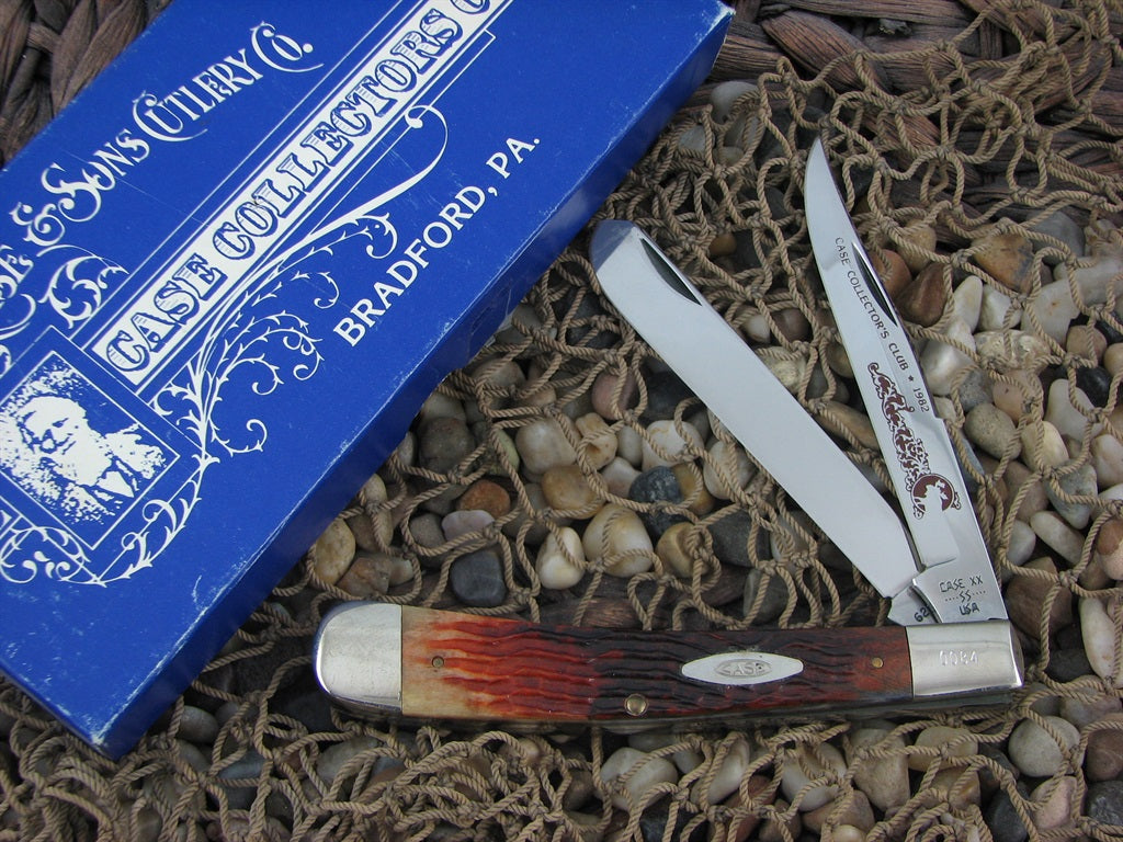 Case XX 1982 CCC Brown Jigged Bone Banana Trapper with TruSharp steel 6251