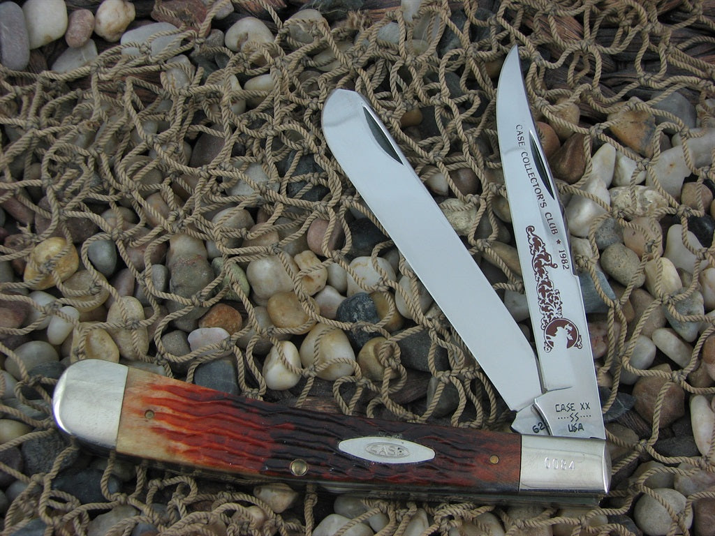 Case XX 1982 Brown Jigged Bone Banana Trapper with TruSharp steel 6251 