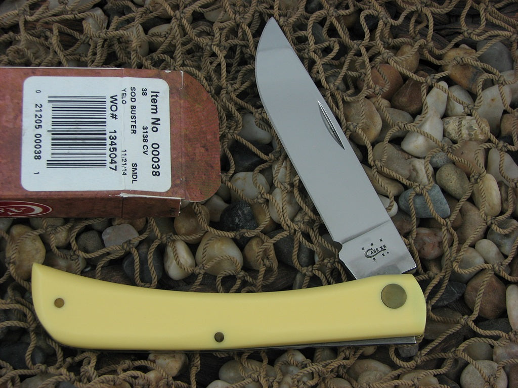 Case XX 2014 Yellow Delrin Sodbuster with CV steel 3138 00038