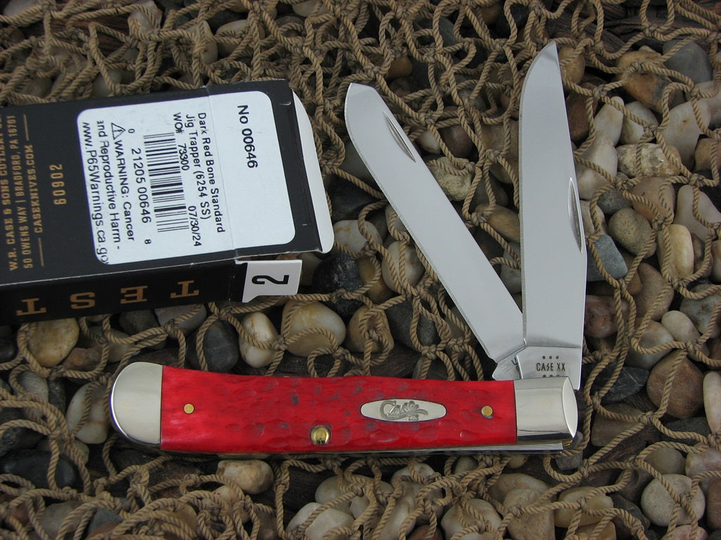 Case Cutlery 2024 Dark Red Bone Trapper with TruSharp steel 6254 00646