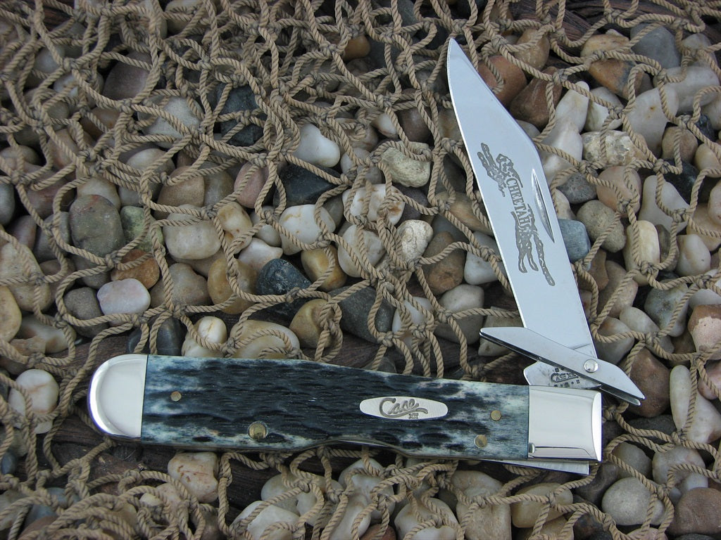 Case XX 2002 Black Pocketworn Bone Cheetah with TruSharp steel 6111.5L 03562