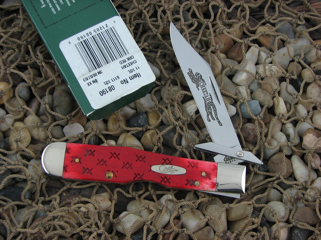 Case XX 2003 Dark Red Bone Cheetah with TruSharp steel 6111.5L 08190 XX Bone