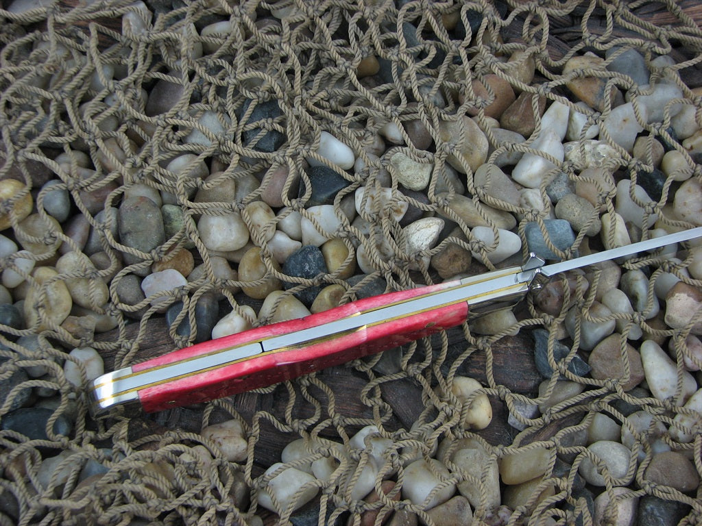 Case XX 2003 Dark Red Bone Cheetah with TruSharp steel 6111.5L 08190 XX Bone