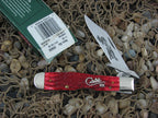 Case XX 2004 Dark Red Bone Silver Script Cheetah with TruSharp steel 6111.5L 05906
