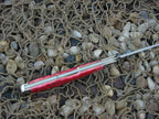 Case XX 2004 Dark Red Bone Silver Script Cheetah with TruSharp steel 6111.5L 05906
