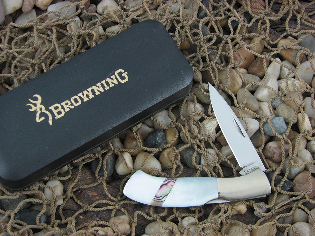 Browning  Pearl and Abalone Lockback with Stainless steel 308 