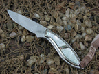 Browning Tak Fukuta Fixed Blade Model 378 Polished Stainless Pearl and Abalone