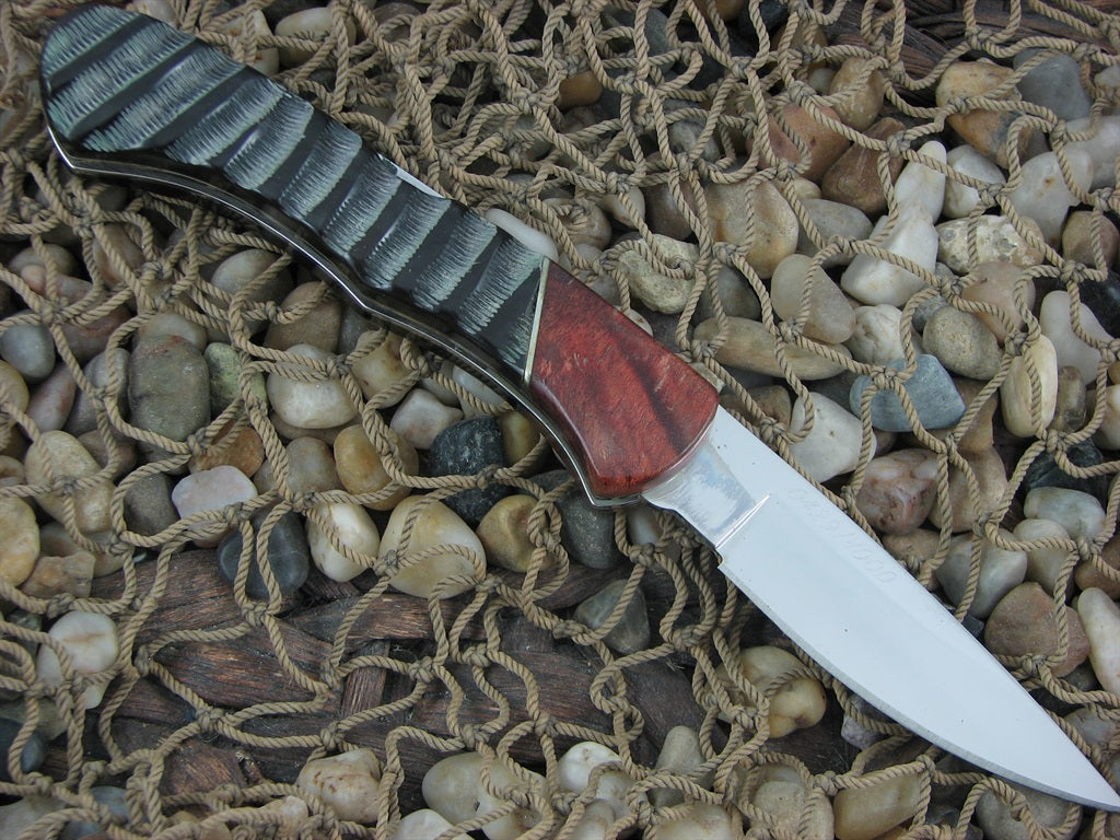 Buck Knives Custom Shop Impala Horn and Burl BuckLock with Stainless steel Model 5321BL B532IBL0
