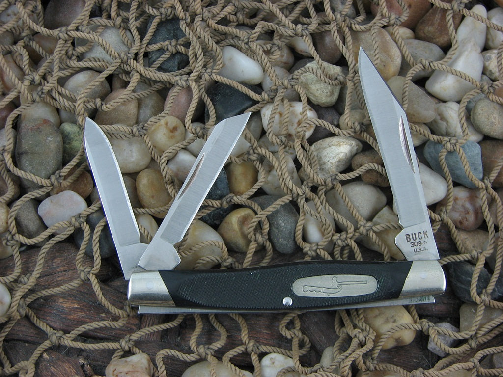 Buck Knives 2008 Black Composite Whittler with Stainless steel Model 309 BU0310BKSSP1B