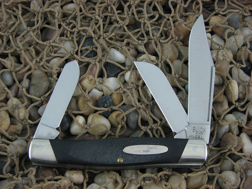 Buck Knives  Black Composite Stockman 307 with Stainless steel Model Wrangler B307