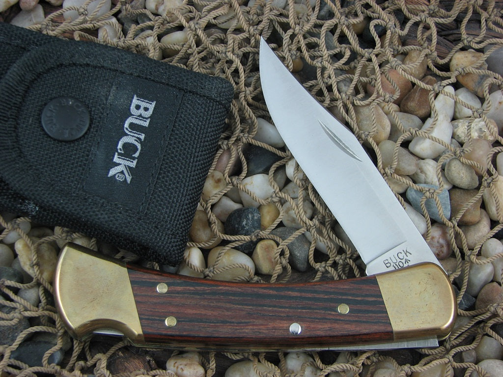 Buck Knives 2008 Wood Folding Hunter with Stainless steel 110 