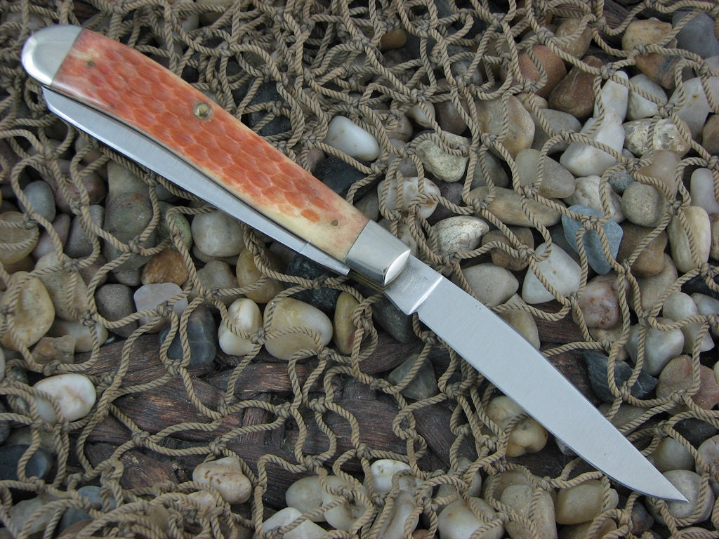 Cripple Creek 1985 Tan Bone Trapper with Carbon steel Model Half Breed