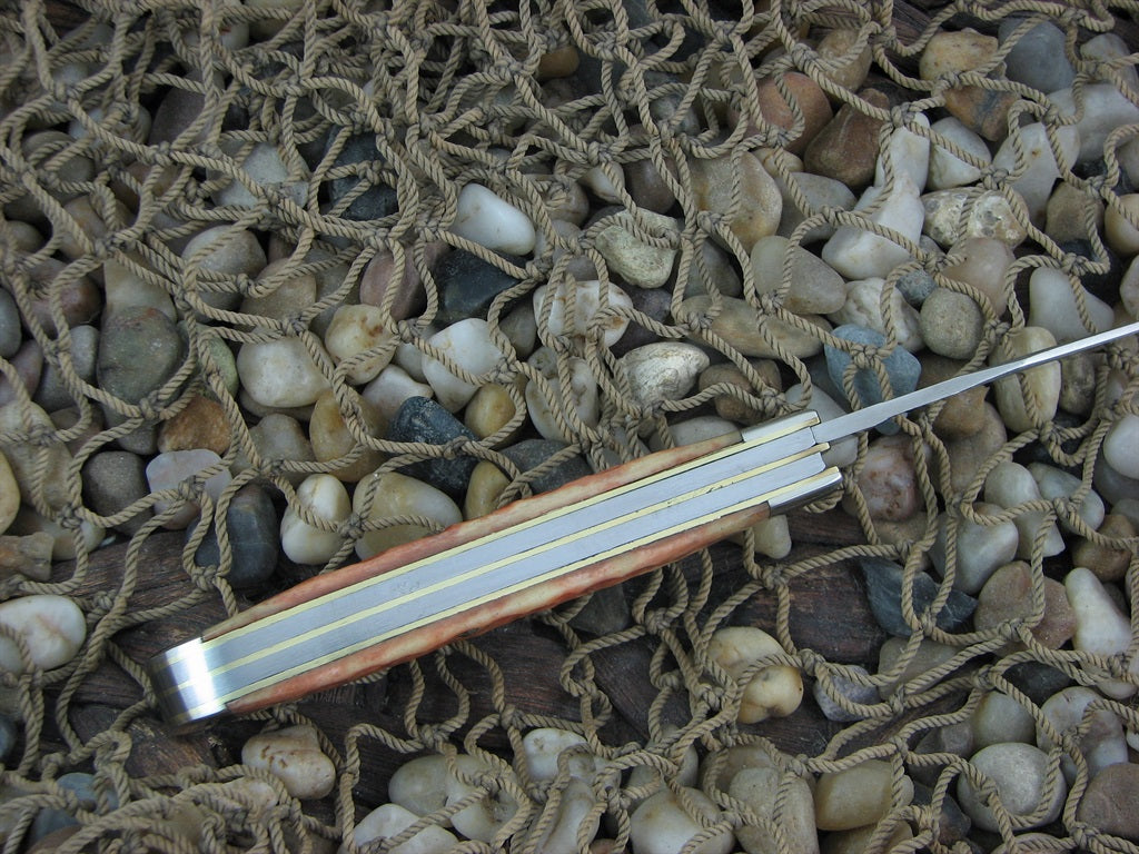Cripple Creek 1985 Tan Bone Trapper with Carbon steel Model Half Breed