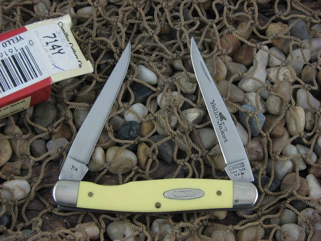 Camillus USA  Yellow Delrin Muskrat with Carbon steel 714 714Y