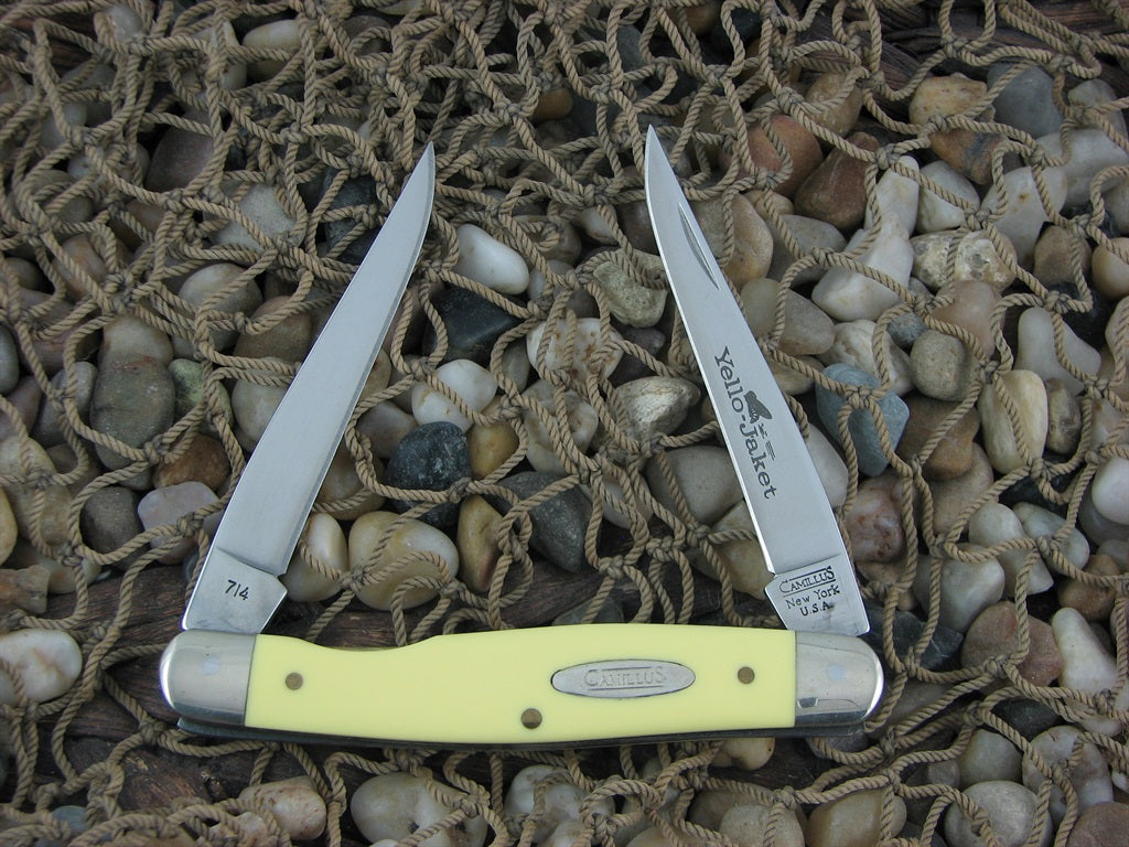 Camillus USA  Yellow Delrin Muskrat with Carbon steel Model 714 714Y