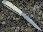 Schrade USA  White Delrin Trapper with Stainless steel Model 296