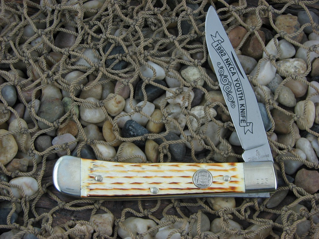 Burnt Chimney 1992 NKCA Burnt Bone One Blade Trapper with Stainless steel