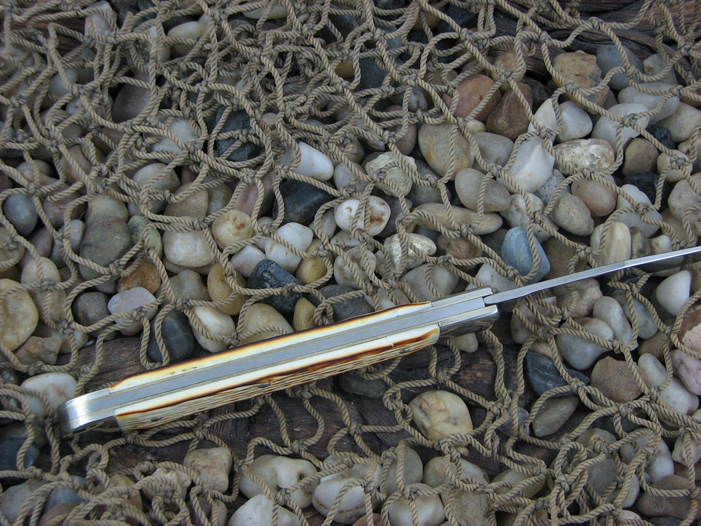 Burnt Chimney 1992 NKCA Burnt Bone One Blade Trapper with Stainless steel