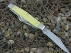 W.R. Case  Yellow Delrin Large Stockman with Carbon steel 3375 00203