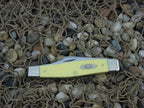 W.R. Case  Yellow Delrin Large Stockman with Carbon steel 3375 00203